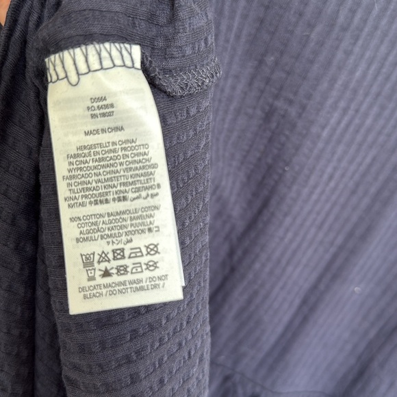 BODEN Jersey Seersucker Midi Cotton Dress V Neck Navy Blue US 12 Regular Large - Picture 10 of 10